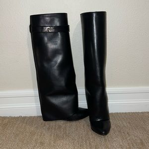 Givenchy tall leather shark boot
